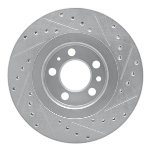R1 98-15 Volkswagen Golf Front Left Drilled & Slotted Silver Brake Rotor