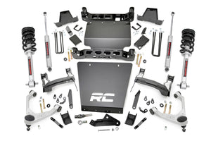 Rough Country 7 Inch Stamped Steel LCA Lift Kit Forged UCA | Bracket | Chevy/GMC 1500 (16-18)
