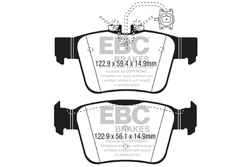 EBC 17+ Alfa Romeo Giulia 2.0L Turbo Ultimax Rear Brake Pads