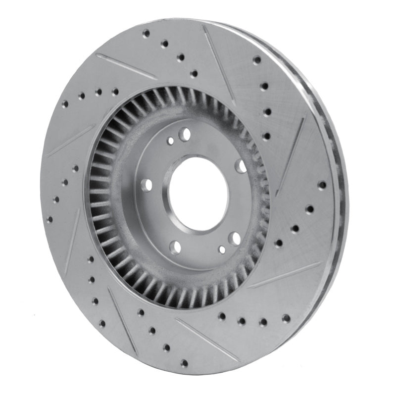 R1 13-20 Hyundai SANTA FE Sport Front Left Drilled & Slotted Silver Brake Rotor