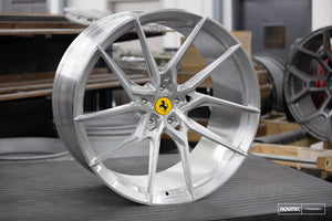 Vossen x Novitec NF8 22x12.5 5x114.3 BP ET46 Brushed Gloss Clear Ferrari 812 Superfast/GTS Rr Wheel