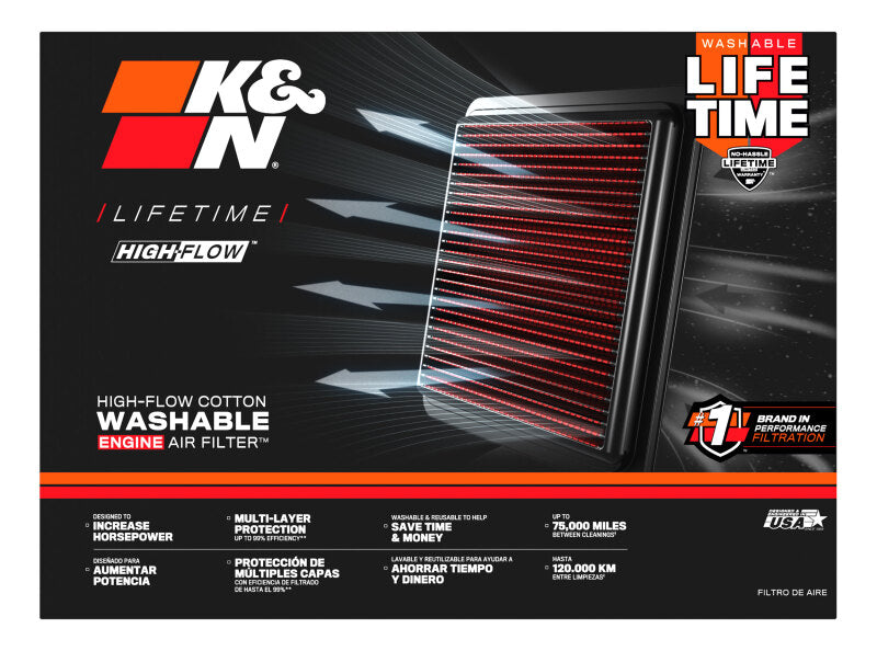 K&N Replacement Air Filter TOYOTA TACOMA 2.7L-L4; 2005-2010
