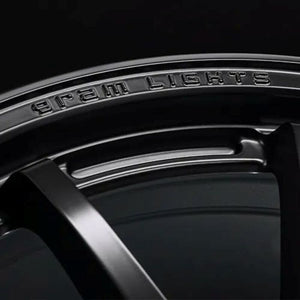 Gram Lights 57NR LIMITED II 18x9.5 +38 5-100 Semigloss Black Wheel w/ Black Cap/Stickers/Air Valve