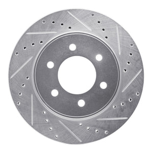 R1 04-08 Ford F-150 4WD Front Right Drilled & Slotted Silver Brake Rotor