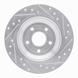 R1 2016-2025 Ford Bronco Sport Rear Left Drilled & Slotted Silver Brake Rotor