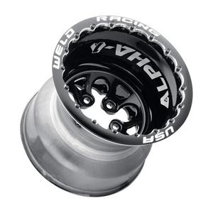 Weld Alpha-1 15x16 / 5x4.5 / 5 BS / 3.18 HB - Gloss Black Center - Gloss Black Shell - DBL MT Wheel