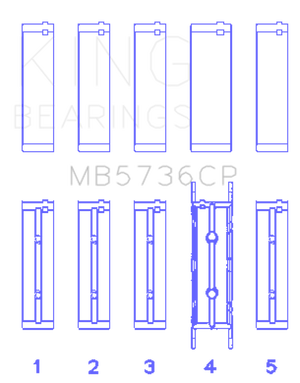 King Engine Bearings Ford Powerstroke 6.0L/6.4L Diesel Crankshaft Main Bearing Set - Size STD