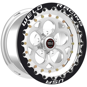 Weld Magnum III Beadlock 15x10/5x120/7.5 BS/3.18 HB-Polished Cntr-Polished Shell-Black SBL MT Wheel