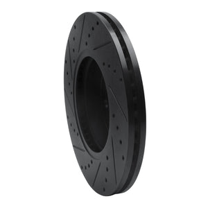 R1 15-20 Chevrolet Colorado Front Right Drilled & Slotted Black Brake Rotor