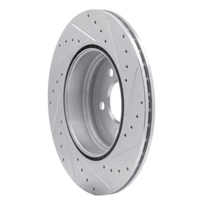 R1 12-20 BMW 340I Rear Left Drilled & Slotted Silver Brake Rotor