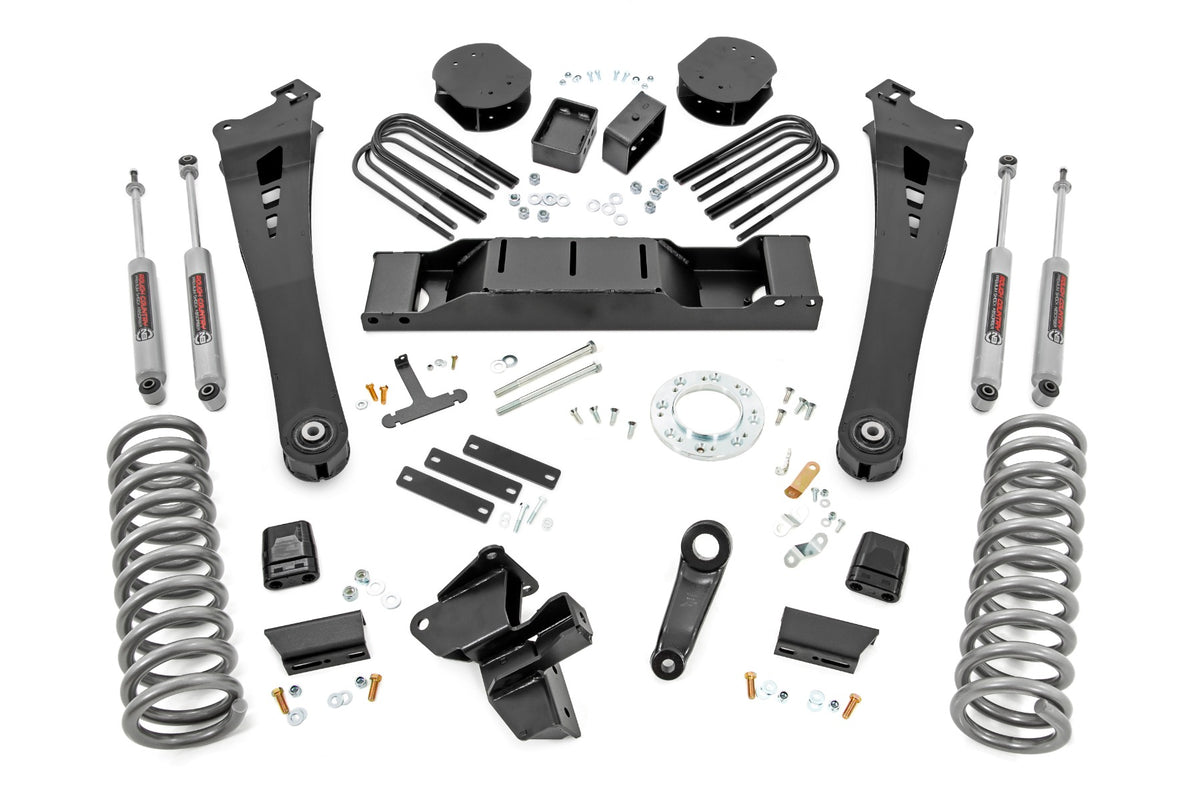 Rough Country 5 Inch Lift Kit AISIN | OE Rear Air | Ram 3500 4WD (2019-2024)