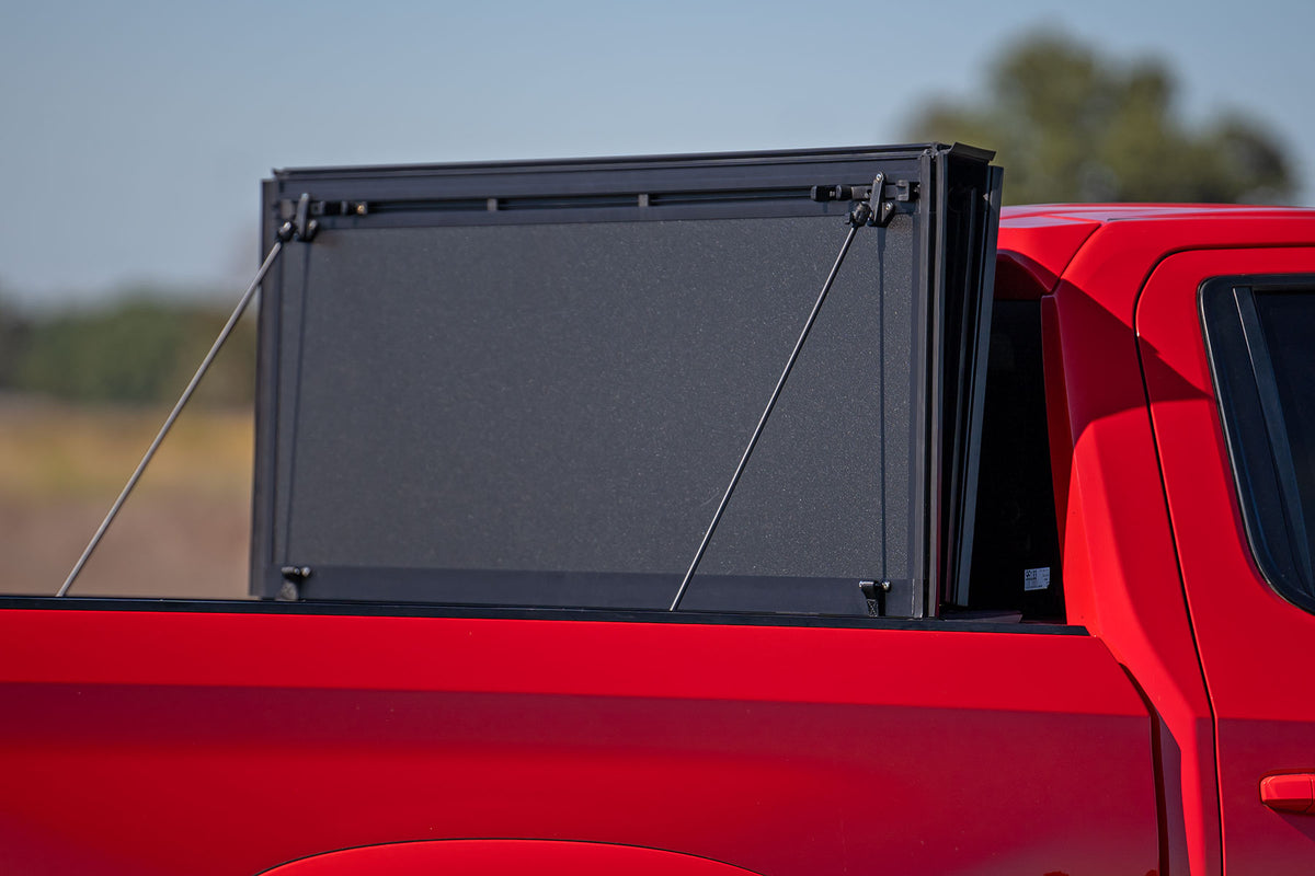 Rough Country Hard Tri-Fold Flip Up Bed Cover | Chevy/GMC Sierra 1500 (19-26)/Silverado 1500 (19-26)