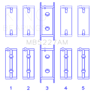 King Engine Bearings Mitsubishi 4G63/4G63T (92) (Size +0.75mm) Main Bearing Set
