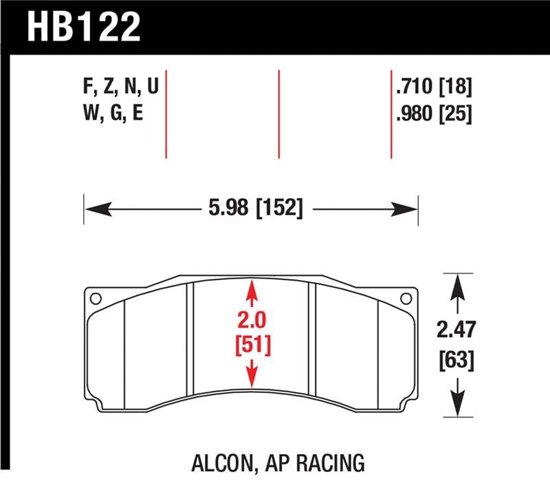 Hawk Stoptech ST-60 Caliper DTC-60 Race Brake Pads
