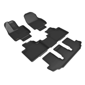 3D MAXpider 20-23 Toyota Highlander Hybrid Kagu Black Floor Mat - Row 1/2/3