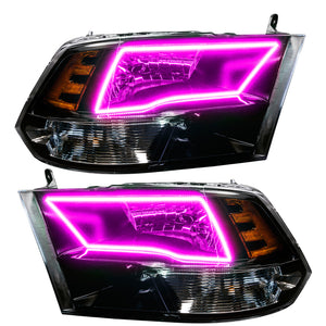 Oracle 09-17 RAM 1500 TRX Quad Pre-Assembled Headlights Blk Housing - w/ 2.0 Controller