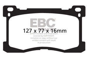 EBC 12+ Hyundai Equus 5.0 Yellowstuff Front Brake Pads