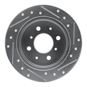 R1 88-01 Acura Integra Rear Left Drilled & Slotted Silver Brake Rotor