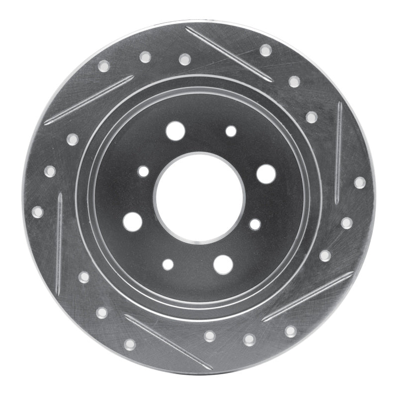 R1 88-01 Acura Integra Rear Left Drilled & Slotted Silver Brake Rotor