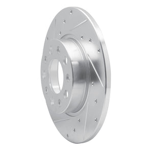 R1 15-25 Alfa Romeo Tonale Rear Left Drilled & Slotted Silver Brake Rotor
