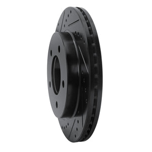 R1 97-04 Ford F-150 4WD Front Left Drilled & Slotted Black Brake Rotor
