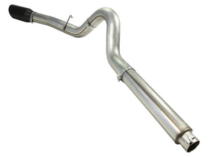 aFe MACHForce XP 5in DPF-Back Stainless Steel Exh Sys, Black tip, Ford Diesel Trucks 08-10 V8-6.4L