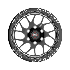 Weld S78 HD Beadlock 17x9.5/6x135/6.2 BS/3.54 HB - Black Center - Polished Shell - Black SBL Wheel