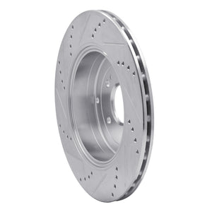 R1 10-16 Hyundai Genesis Coupe Rear Right Drilled & Slotted Silver Brake Rotor