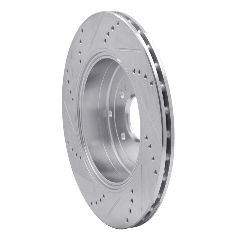 R1 10-16 Hyundai Genesis Coupe Rear Right Drilled & Slotted Silver Brake Rotor