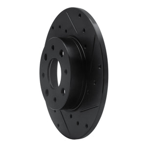 R1 13-19 Fiat 500E Rear Right Drilled & Slotted Black Brake Rotor