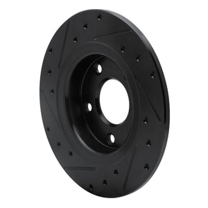R1 14-21 Mazda 6 Rear Right Drilled & Slotted Black Brake Rotor