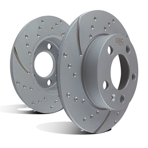 EBC 15-17 Ford Mustang EcoBoost GD Sport Slotted and Dimpled Rear Rotors