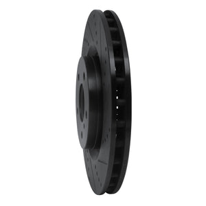 R1 03-08 Infiniti G35 Front Right Drilled & Slotted Black Brake Rotor