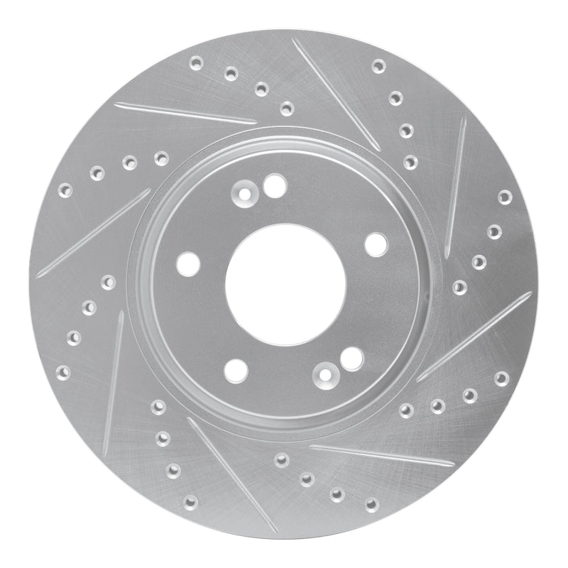 R1 12-16 Kia SportAGE (USA/Canada) Front Right Drilled & Slotted Silver Brake Rotor