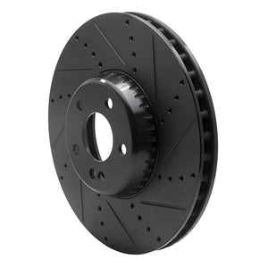 R1 15-23 Mercedes-Benz C300 Sedan Front Right Drilled & Slotted Black Brake Rotor