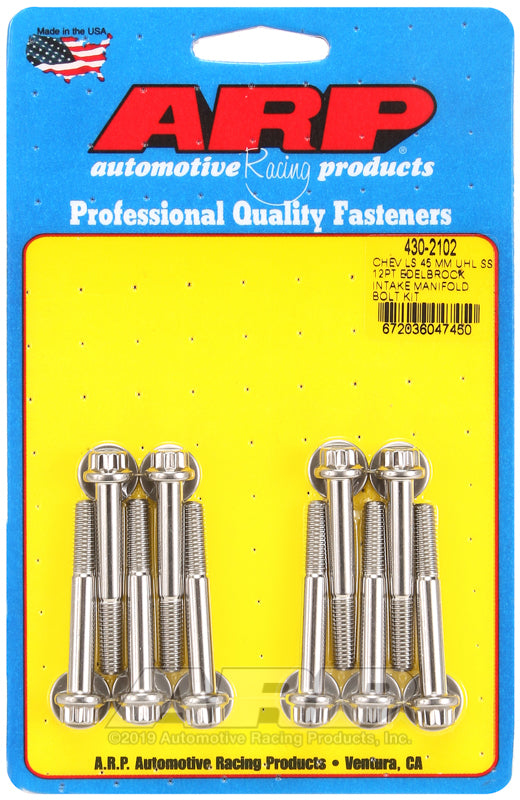 ARP Chevy LS 45mm UHL 12pt Edelbrock intake manifold bolt kit