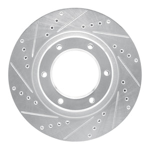 R1 90-92 Toyota Land Cruiser Front Left Drilled & Slotted Silver Brake Rotor