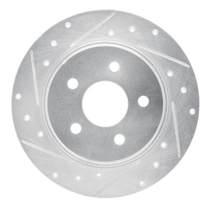 R1 20-25 Nissan SENTRA Rear Left Drilled & Slotted Silver Brake Rotor