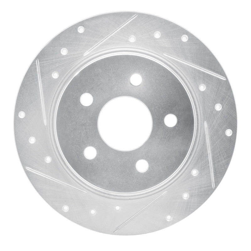 R1 20-25 Nissan SENTRA Rear Left Drilled & Slotted Silver Brake Rotor