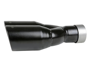 aFe MACH Force-Xp 409 Stainless Steel Clamp-on Exhaust Tip 2.5in Inlet 3.5in Outlet - Black