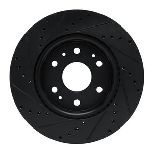 R1 23-25 Chevrolet Colorado Front Right Drilled & Slotted Black Brake Rotor