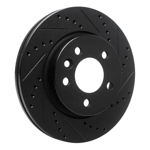 R1 10-17 Volkswagen AMAROK (Mexico) Front Right Drilled & Slotted Black Brake Rotor
