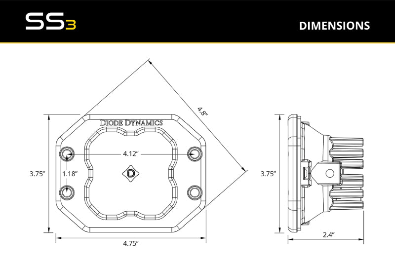 Diode Dynamics SS3 Pro ABL - White Combo Flush (Pair)