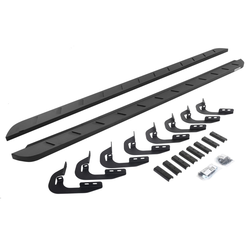 Go Rhino 14-18 GMC Sierra 1500 CC 4DR RB10 Slim Running Boards Kit (Incl. Brackets) - Tex. Blk