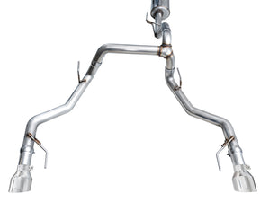 AWE Tuning 2021+ Ford F150 Tremor w/ Bumper Cutouts 0FG Resonated Cat-Back w/ Chrome Silver Tips