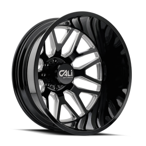 Cali Off-Road 9115D Invader Dually 22x8.25 / 8x210 BP / -232mm OS / 154.2mm Hub Gls Blk Mill Wheel