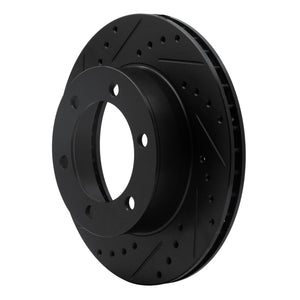 R1 95-04 Toyota Tacoma Front Left Drilled & Slotted Black Brake Rotor