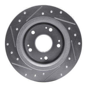 R1 05-17 Honda Accord Rear Right Drilled & Slotted Silver Brake Rotor