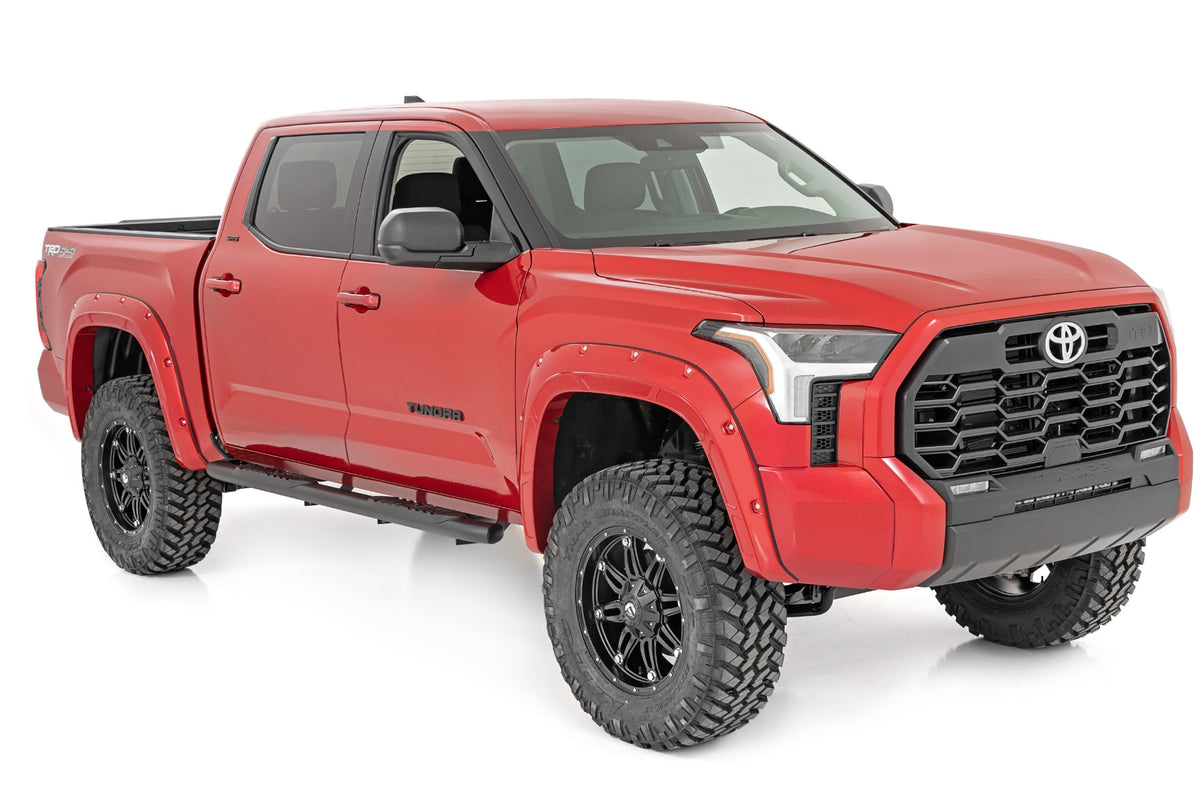 Rough Country Oval Nerf Steps Crew Cab | Black | Toyota Tundra 2WD/4WD (2022-2026)