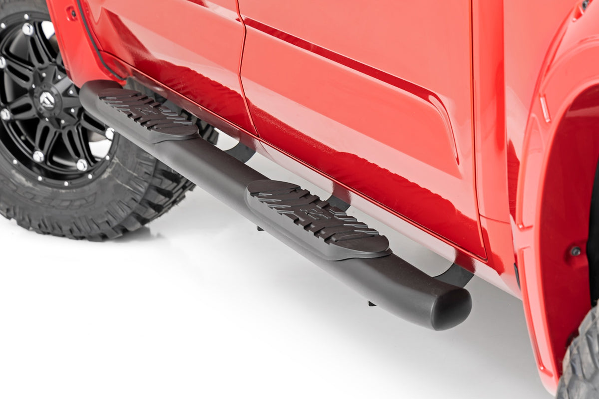 Rough Country Oval Nerf Steps Crew Cab | Black | Toyota Tundra 2WD/4WD (2022-2026)